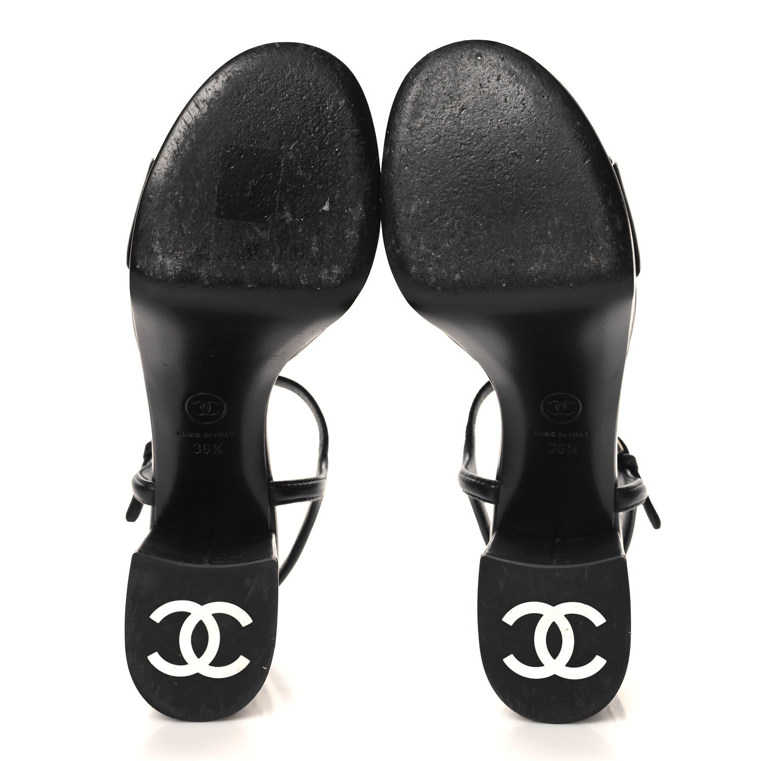 Chanel Lambskin Logo Platform Sandals 36.5 Black 6 of 10
