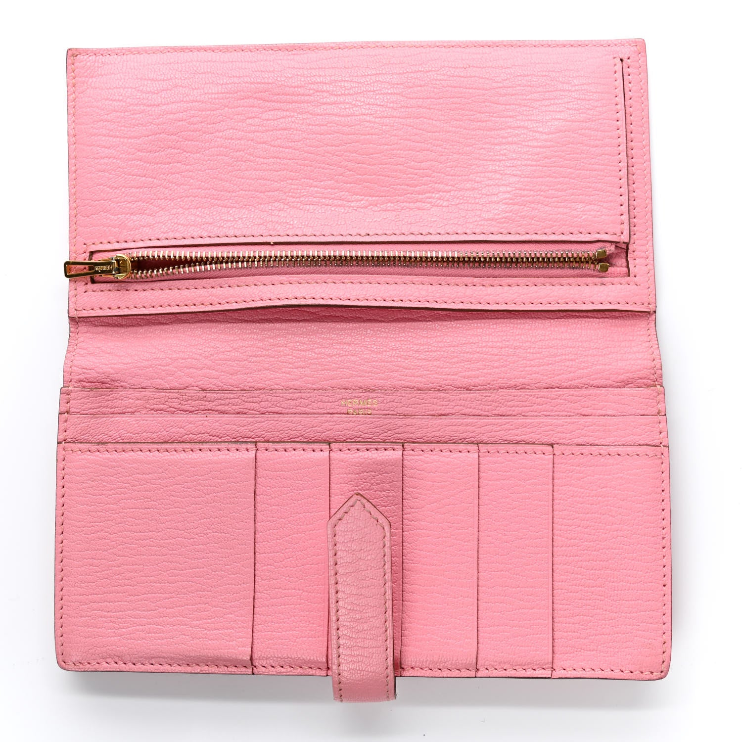 Hermes Chevre Mysore Bearn Gusset Wallet Rose Confetti 5 of 15
