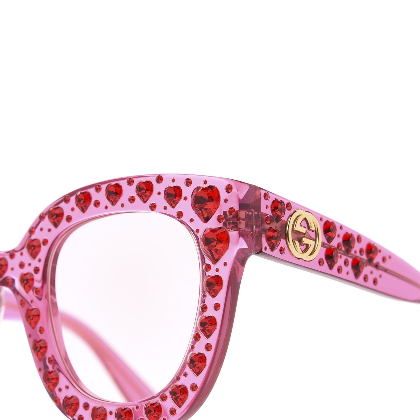 Acetate Crystal Heart GG0116S Sunglasses Fuchsia