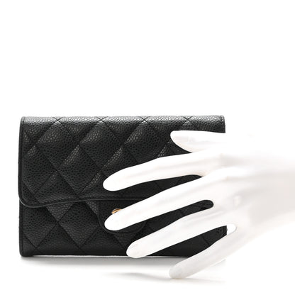 Chanel Caviar Quilted Small Flap Wallet Black 2 of 9