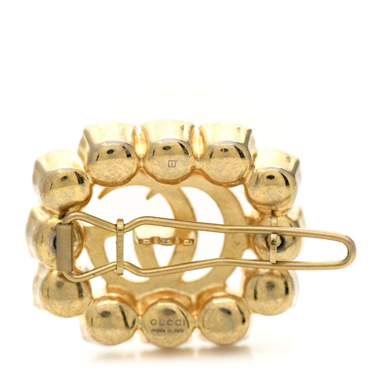 Gucci Metal Pearl Double G Hair Clip Aged Gold 4 of 5