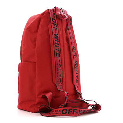 Off-White Canvas Quote Backpack Red White 3 of 15