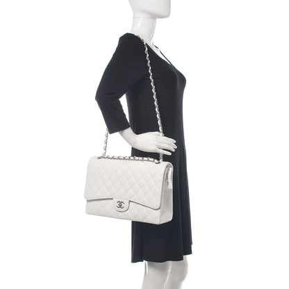 Chanel Caviar Quilted Maxi Single Flap White 2 of 22