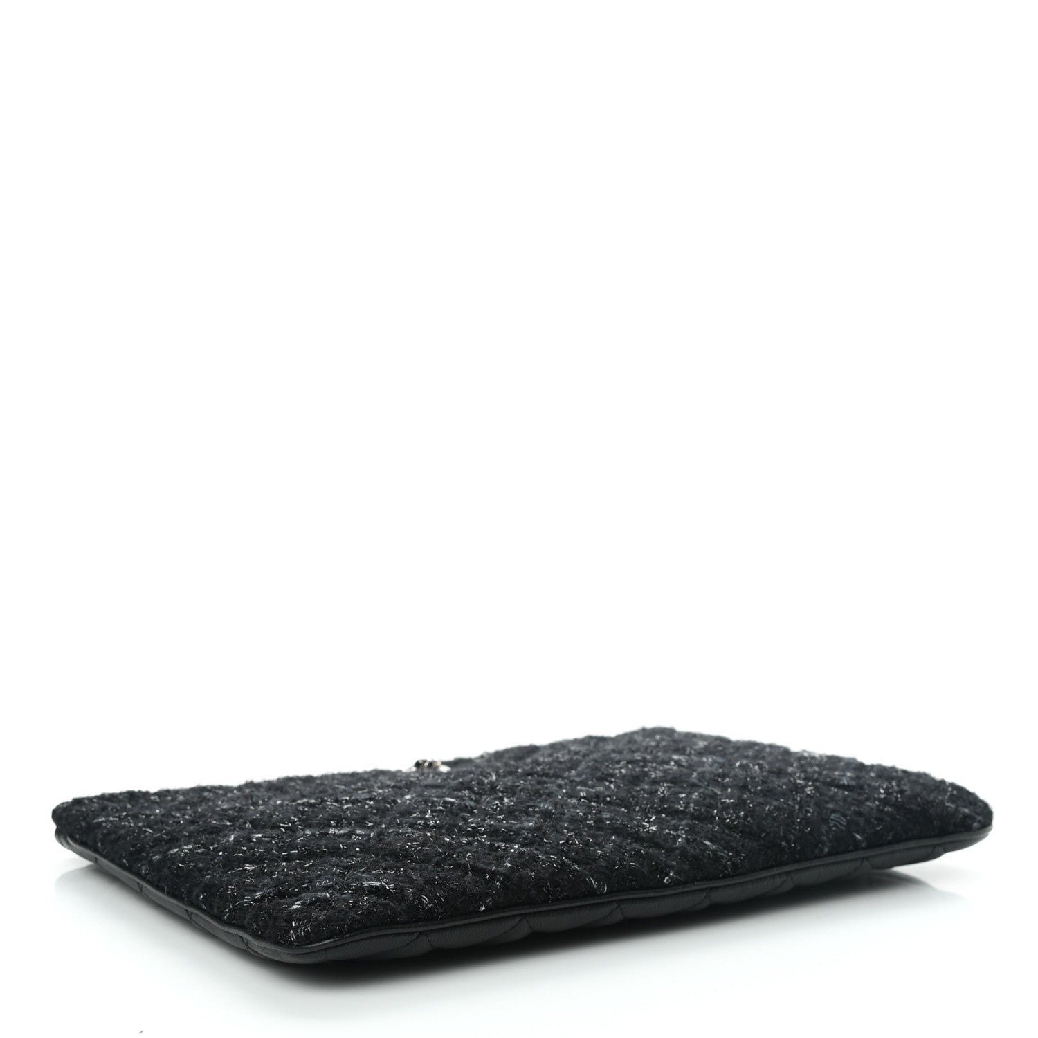 Chanel Tweed Lambskin Quilted Small Case Black 3 of 6