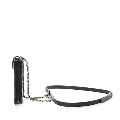 Chanel Lambskin Quilted CC Phone Holder Black 6 of 12