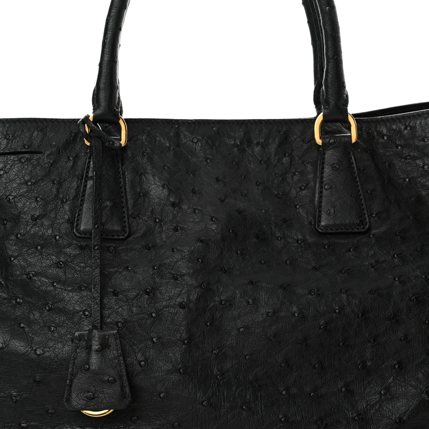 Prada Ostrich Tote Black 8 of 20