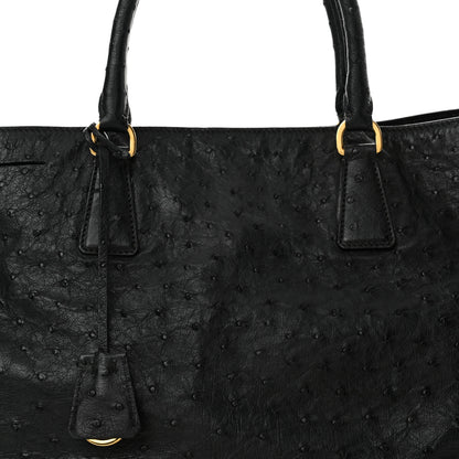 Prada Ostrich Tote Black 8 of 20