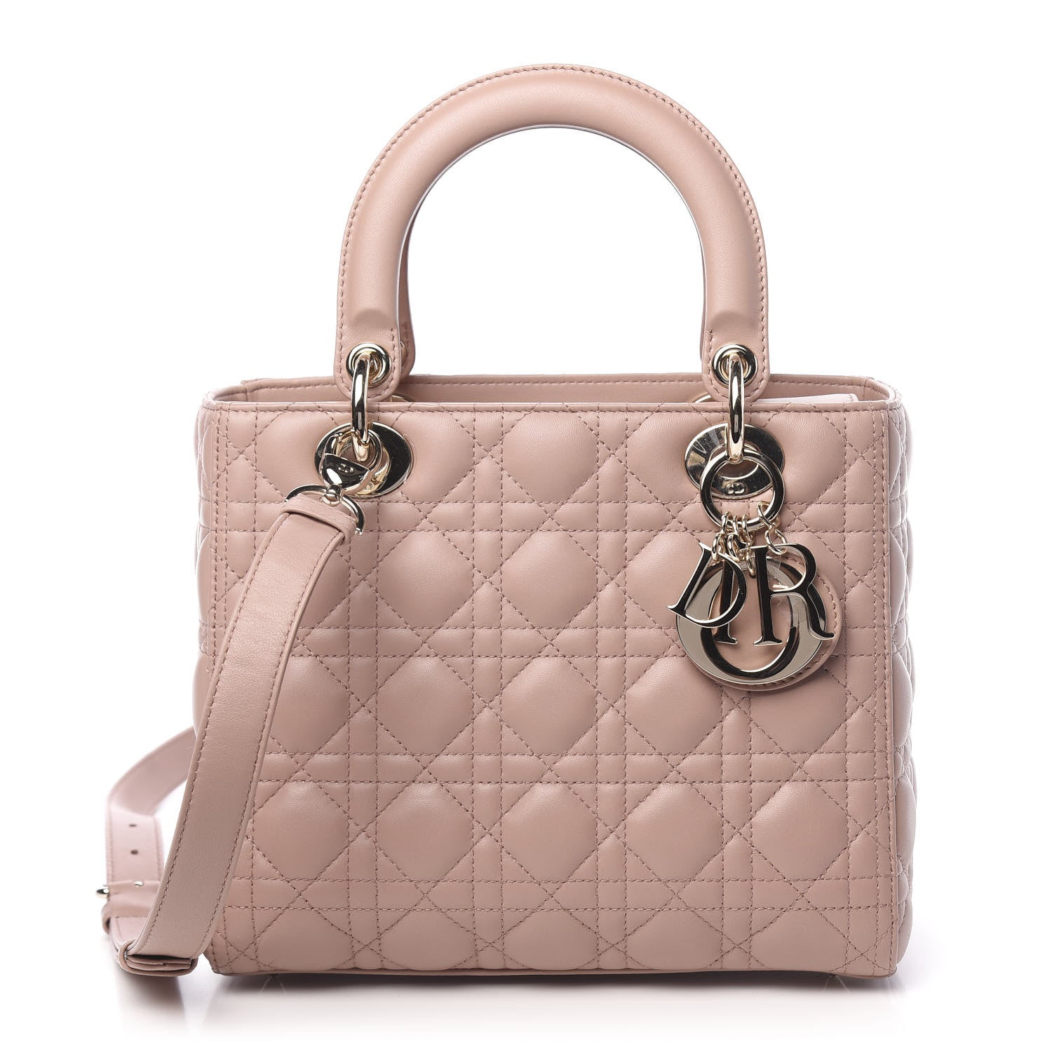 Christian Dior Lambskin Cannage Medium Lady Dior Pink 1 of 9