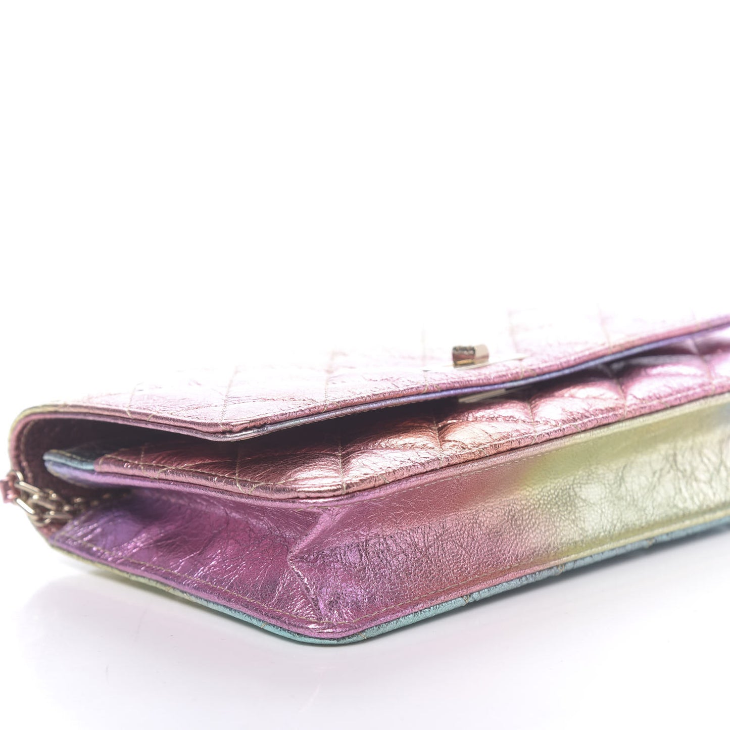 Metallic Goatskin Quilted 2.55 Reissue Wallet on Chain WOC Multicolor