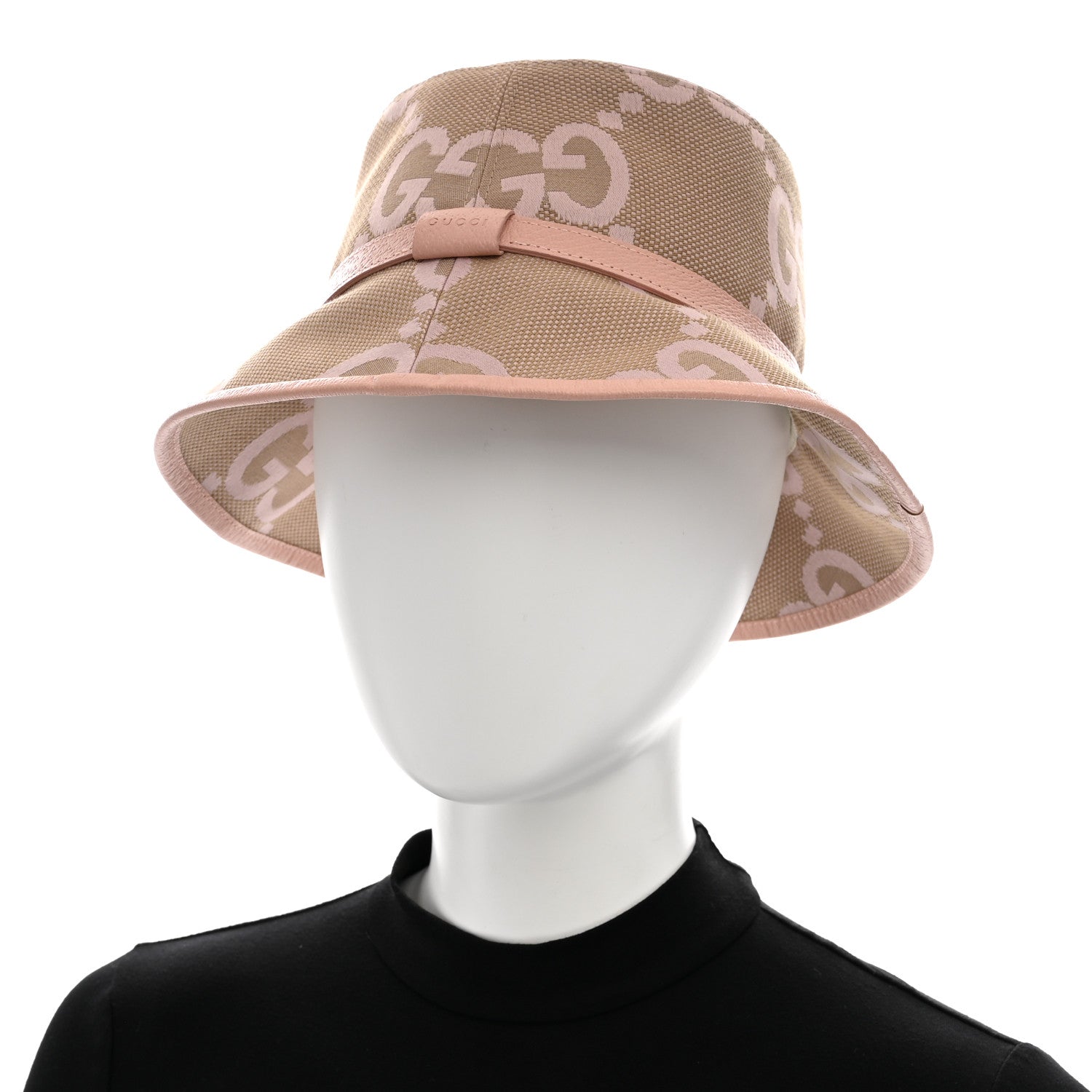 Gucci Monogram Jumbo GG Mosteria Bucket Hat S Beige Perfect Pink 2 of 8