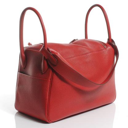 Hermes Taurillon Clemence Lindy 34 Rouge Casaque 3 of 8