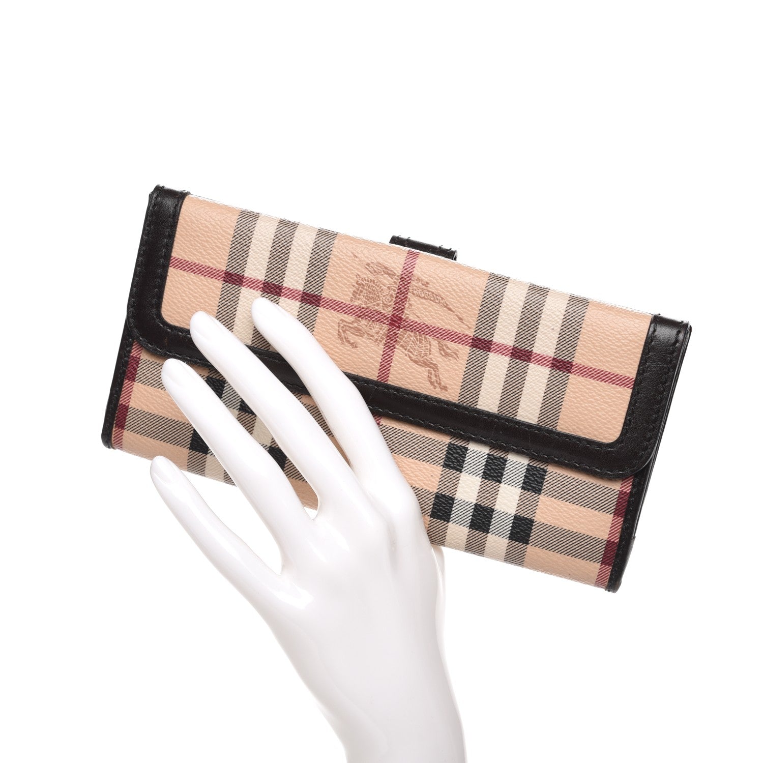 Burberry Haymarket Check Continental Wallet Black 2 of 8