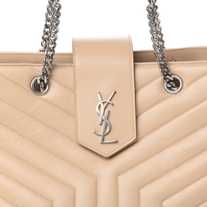 Saint Laurent Calfskin Y Quilted Monogram Large Loulou Shopper Nude Powder 9 of 9