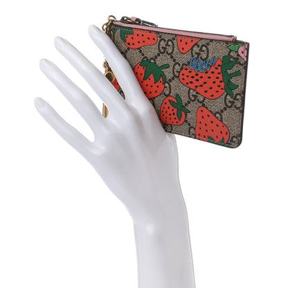 Gucci GG Supreme Monogram Strawberry Key Case 2 of 8