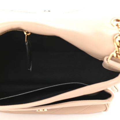 Saint Laurent Lambskin Matelasse Monogram Medium Niki Chain Satchel Dark Beige 9 of 12