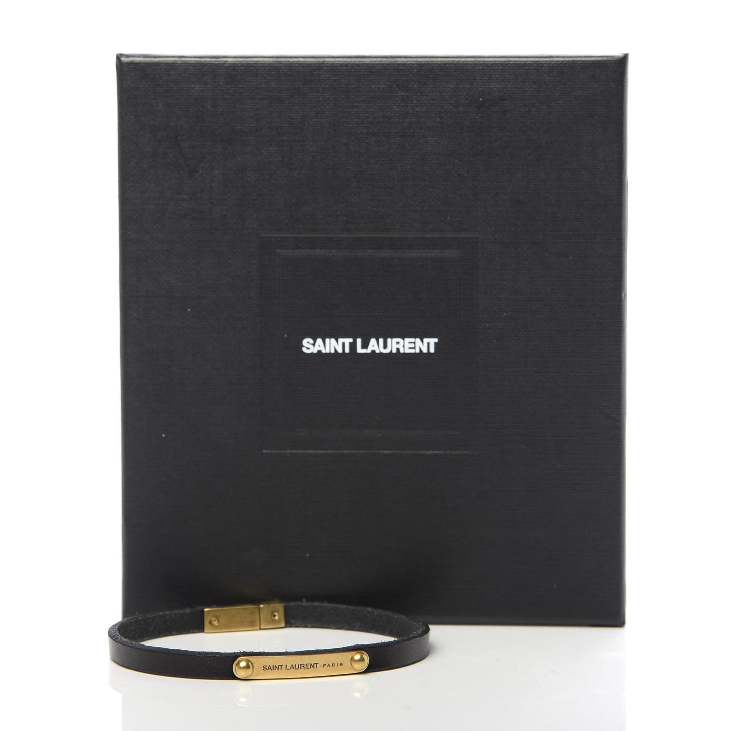 Calfskin ID Plaque Bracelet M Black