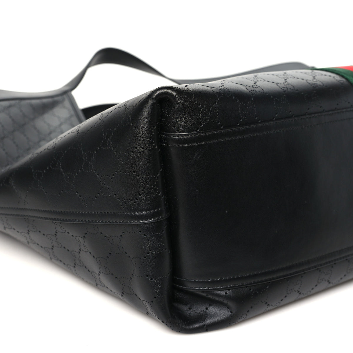 Soft Perforated Calfskin Large Giglio Tote Black