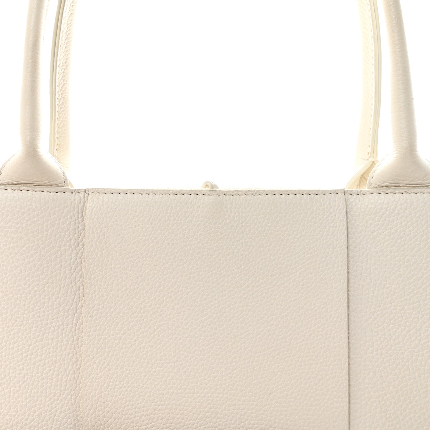 Grained Calfskin Maxi Intrecciato Medium Arco Tote White