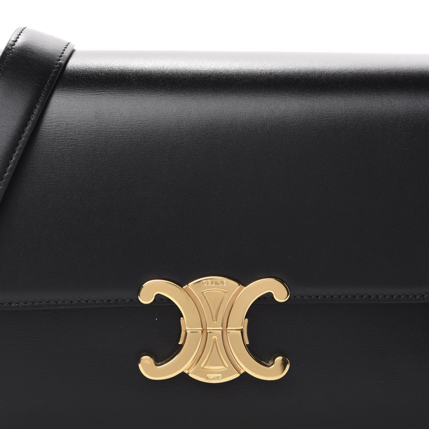 Shiny Calfskin Medium Triomphe Black