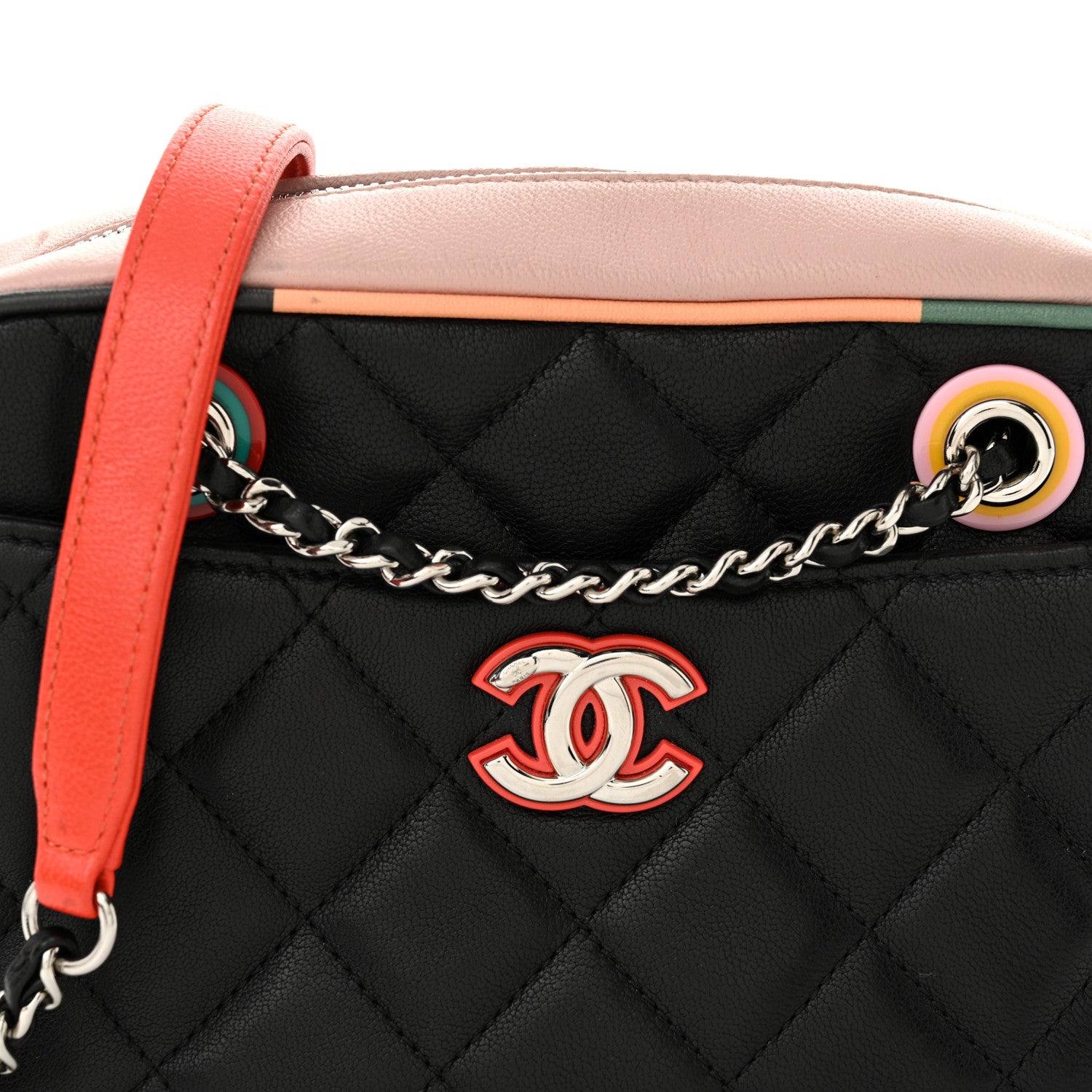 Chanel Calfskin Quilted Cuba Camera Bag Black Multicolor 8 of 10