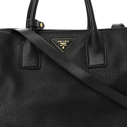 Prada Vitello Daino Shopping Tote Black 7 of 12