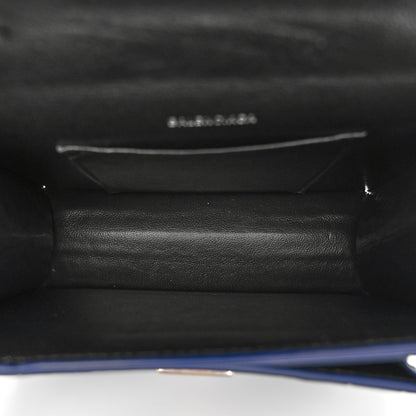 Balenciaga Shiny Calfskin Crocodile Embossed XS Sharp Top Handle Bag Navy 5 of 10