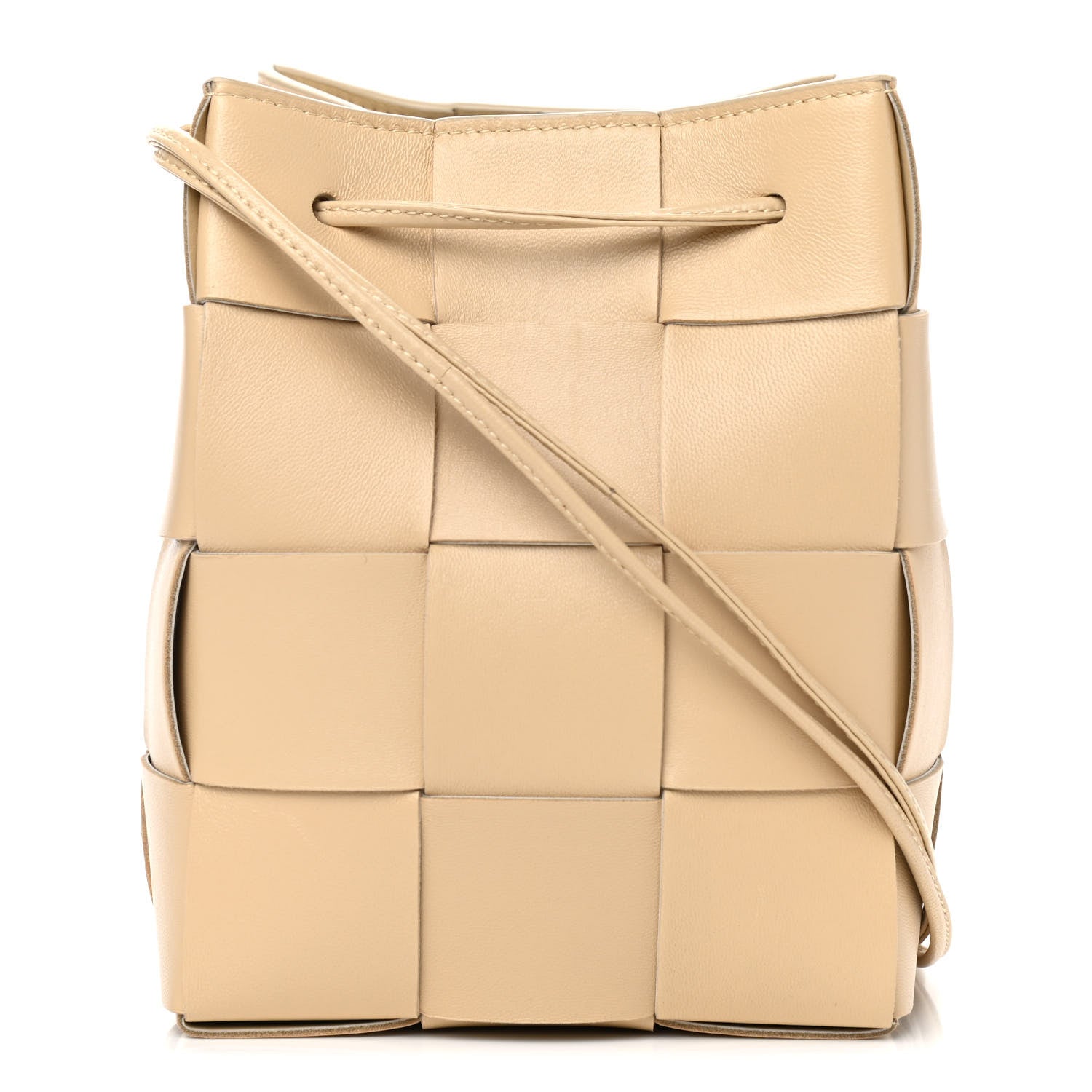 Bottega Veneta Lambskin Intreccio Small Crossbody Bucket Bag Porridge 1 of 10