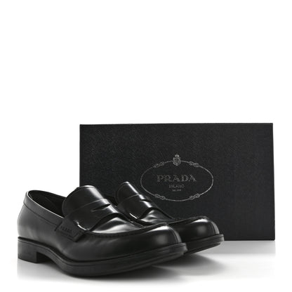 Prada Spazzolato Triangle Logo 50mm Loafers 8 Black 11 of 11