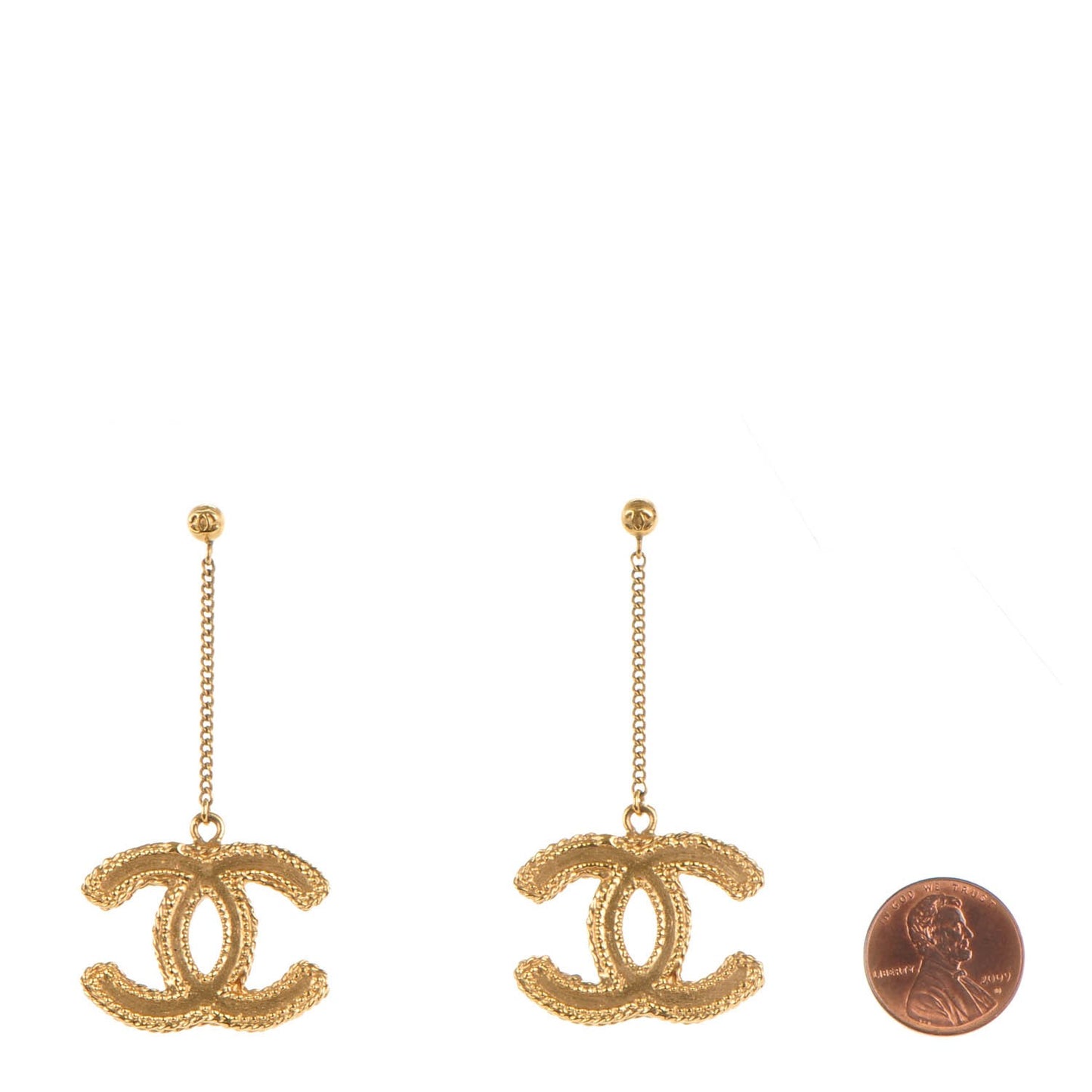 CC Drop Earrings Matte Gold