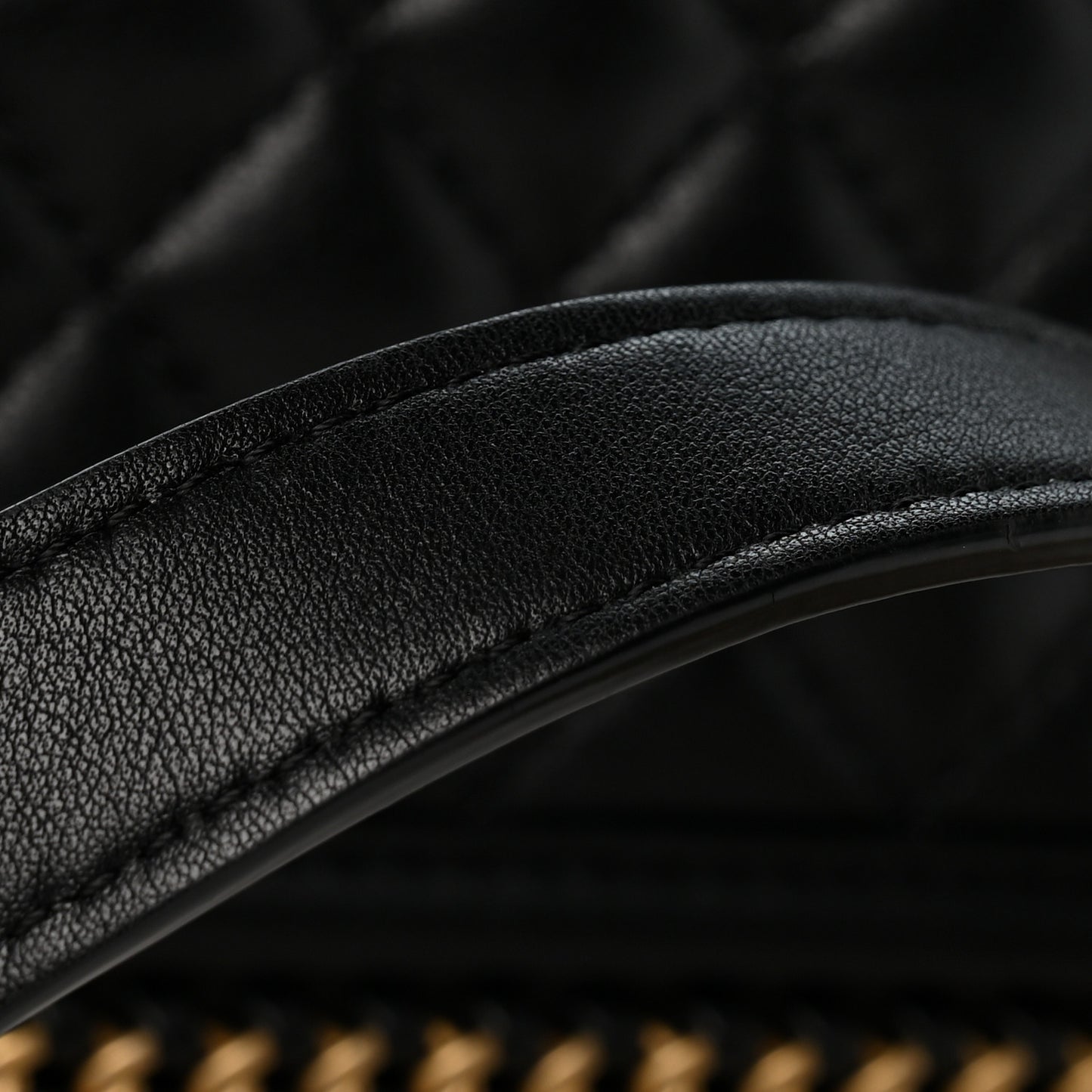 Lambskin Quilted Medium Top Handle Boy Flap Black