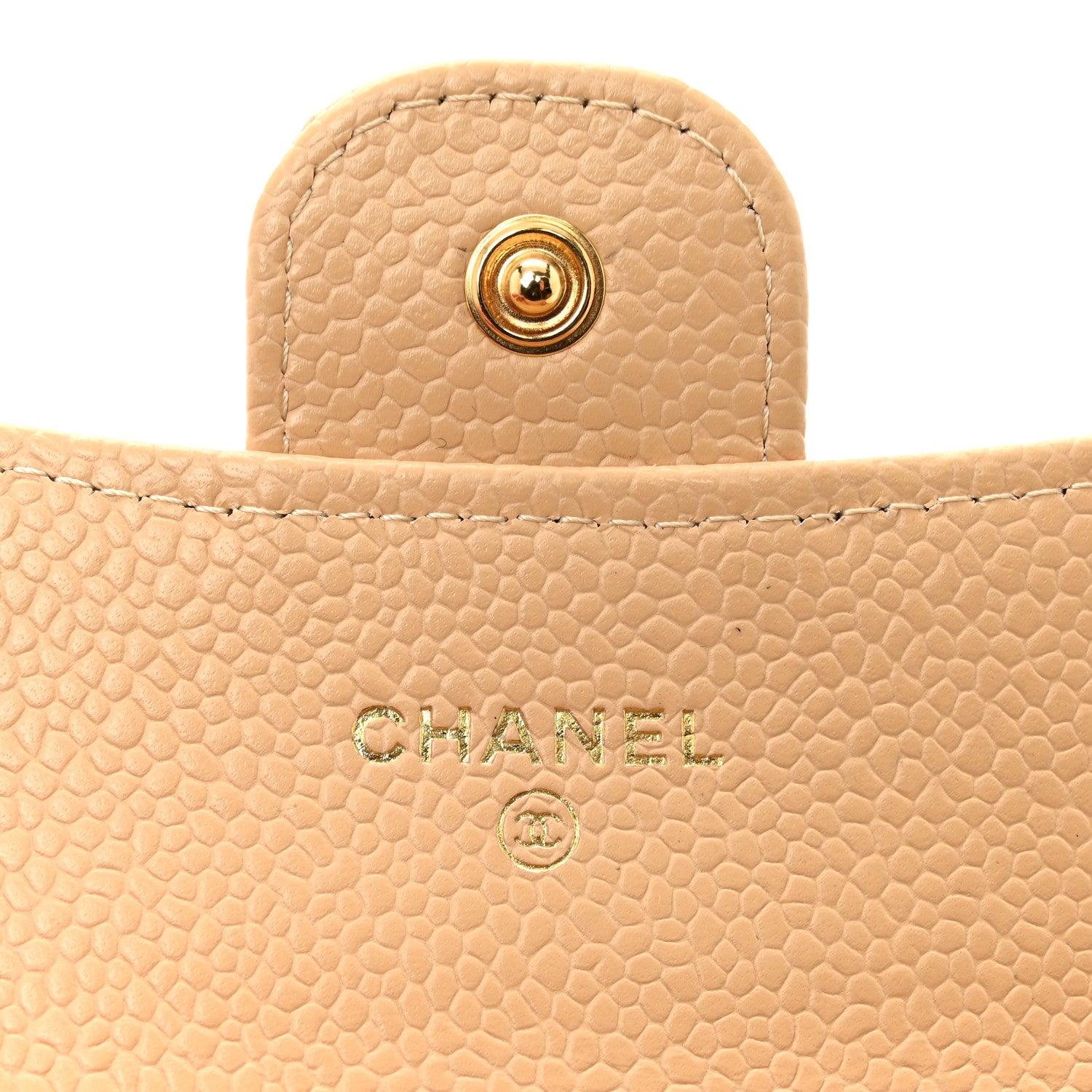 Chanel Caviar Quilted Flap Card Holder Wallet Beige 6 of 9