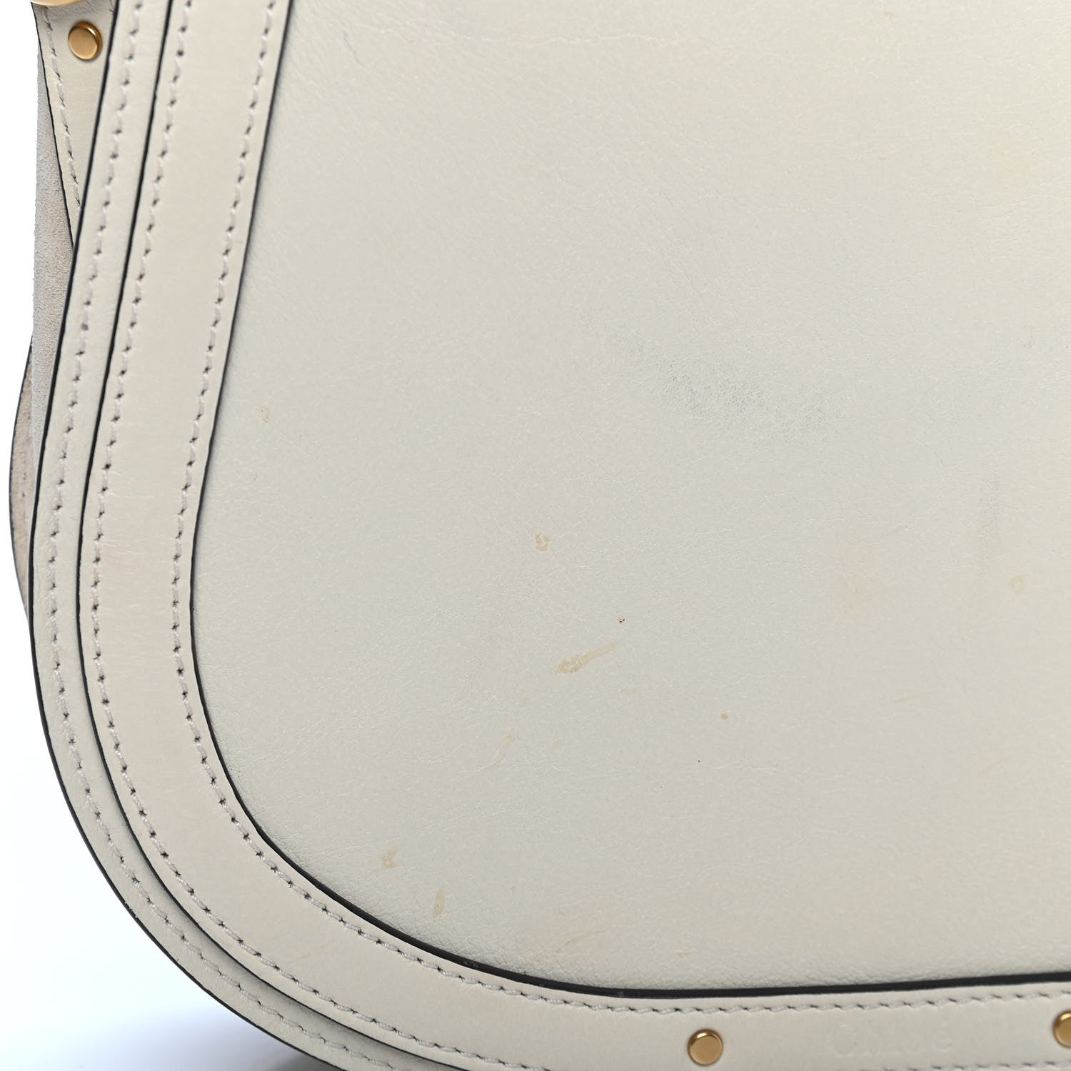 Chloe Calfskin Suede Medium Nile Bracelet Bag Off White 11 of 13