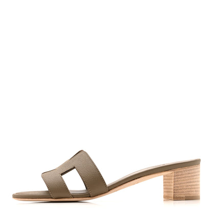 Hermes Epsom Oasis Sandals 37.5 Etoupe 1 of 22
