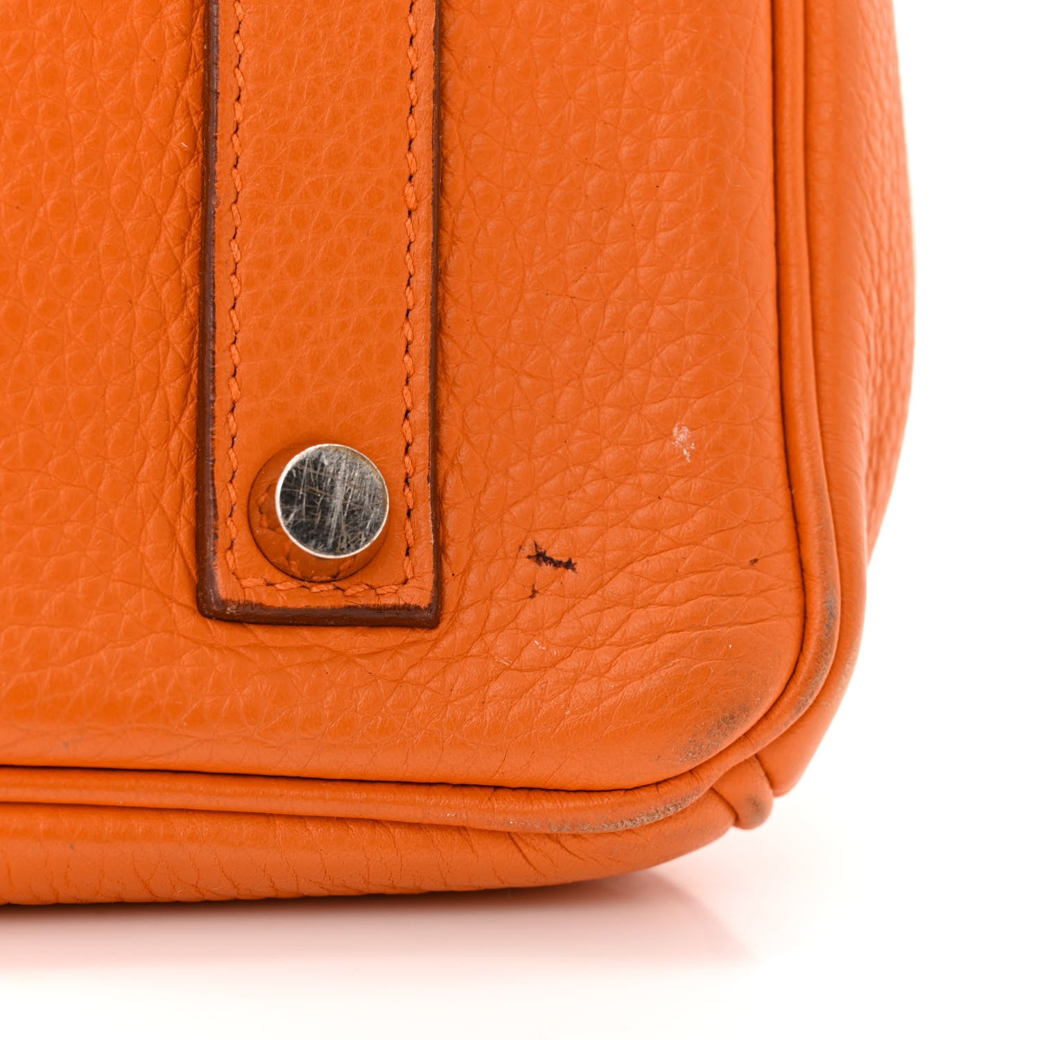 Hermes Taurillon Clemence Birkin 35 Orange 12 of 16