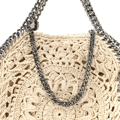 Stella McCartney Cotton Crochet Falabella Ajouree Tote Bag White 7 of 9