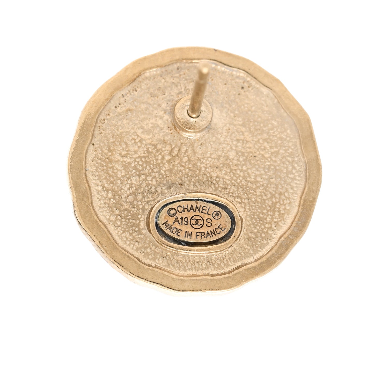 Metal I Love CC Round Earrings Gold