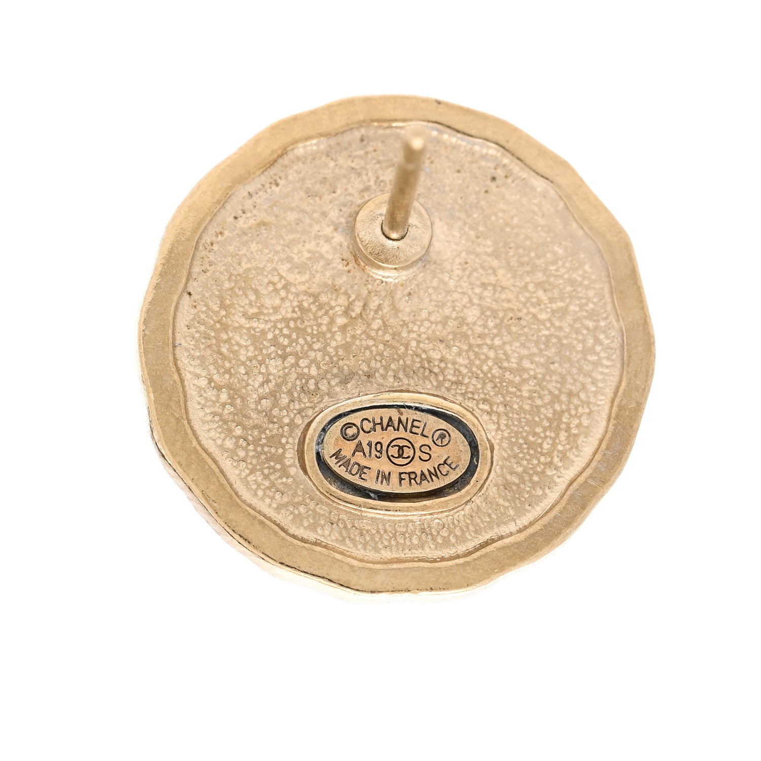 Chanel Metal I Love CC Round Earrings Gold 4 of 4