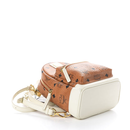 MCM Visetos X-Mini Stark Backpack Cognac White 3 of 8