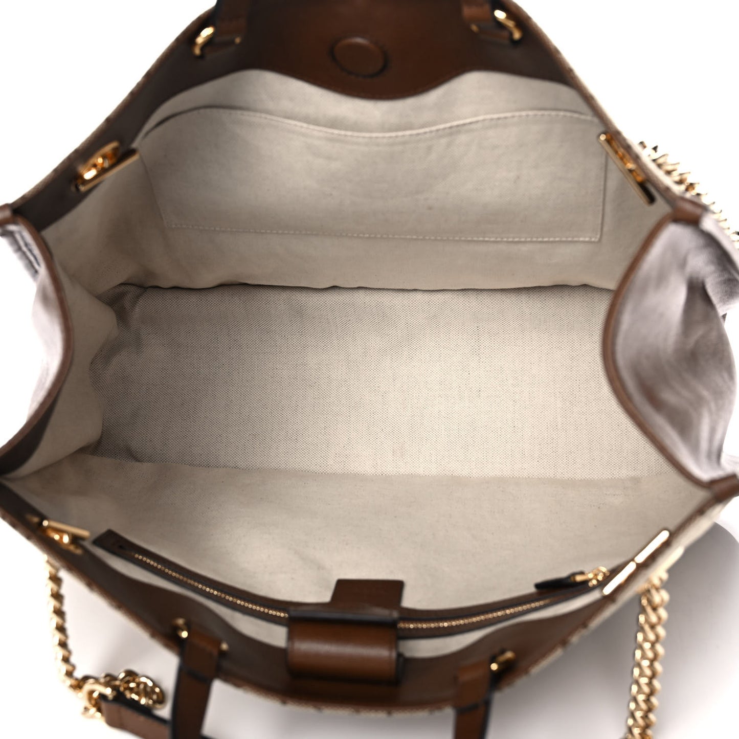 Monogram Calfskin Large Horsebit 1955 Tote Bag Beige Brown Sugar