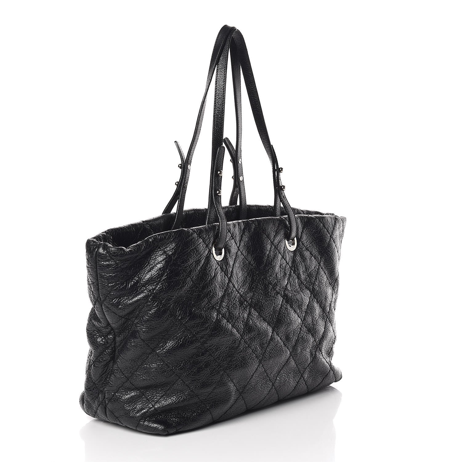 Chanel Glazed Calfskin Large On The Road Tote Black 3 of 10