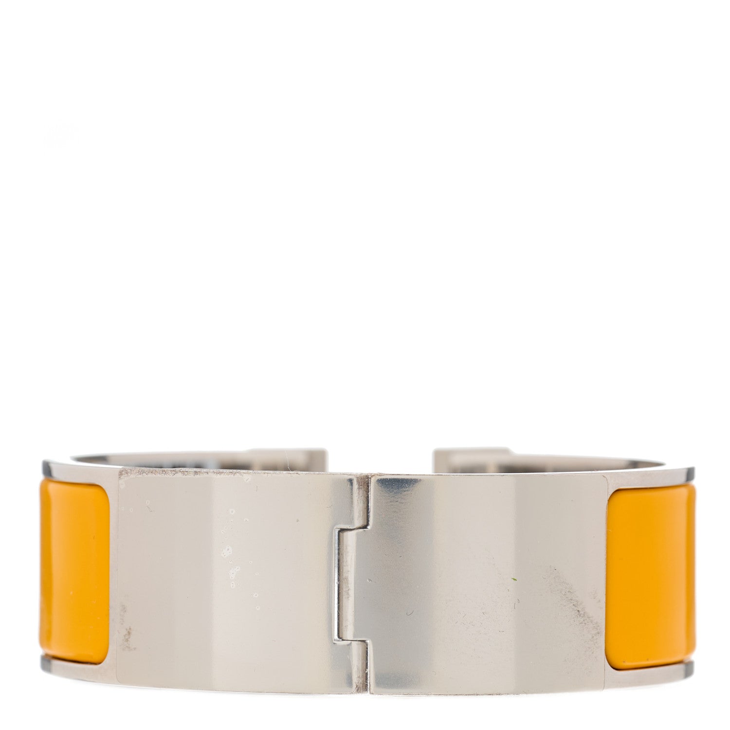 Hermes Enamel Wide Clic Clac H Bracelet PM Jaune Madras 2 of 3