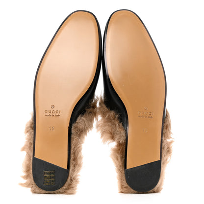 Gucci Calfskin Fur Mens Princetown Slippers 10 Black 5 of 11
