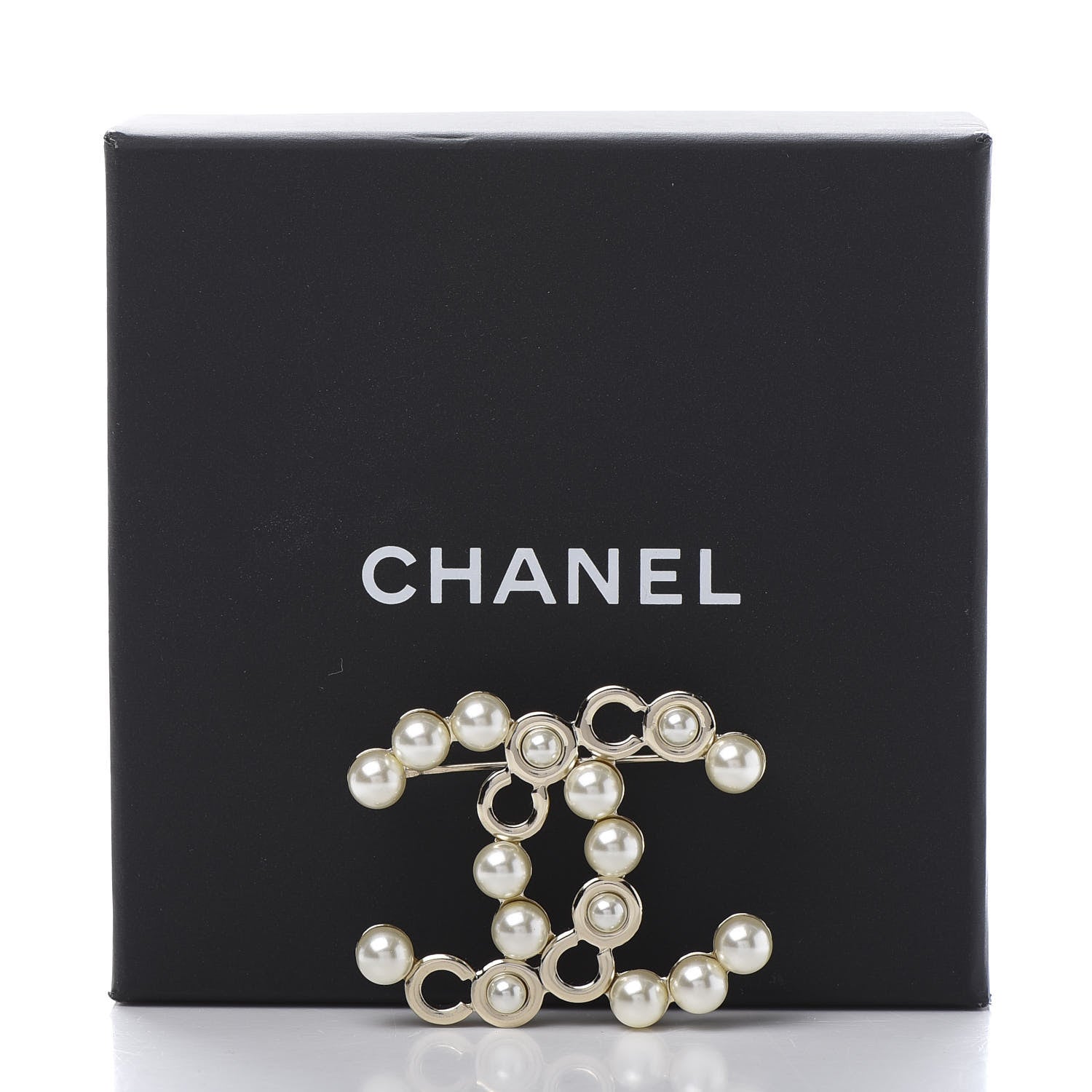 Chanel Pearl Coco CC Brooch Gold 5 of 5