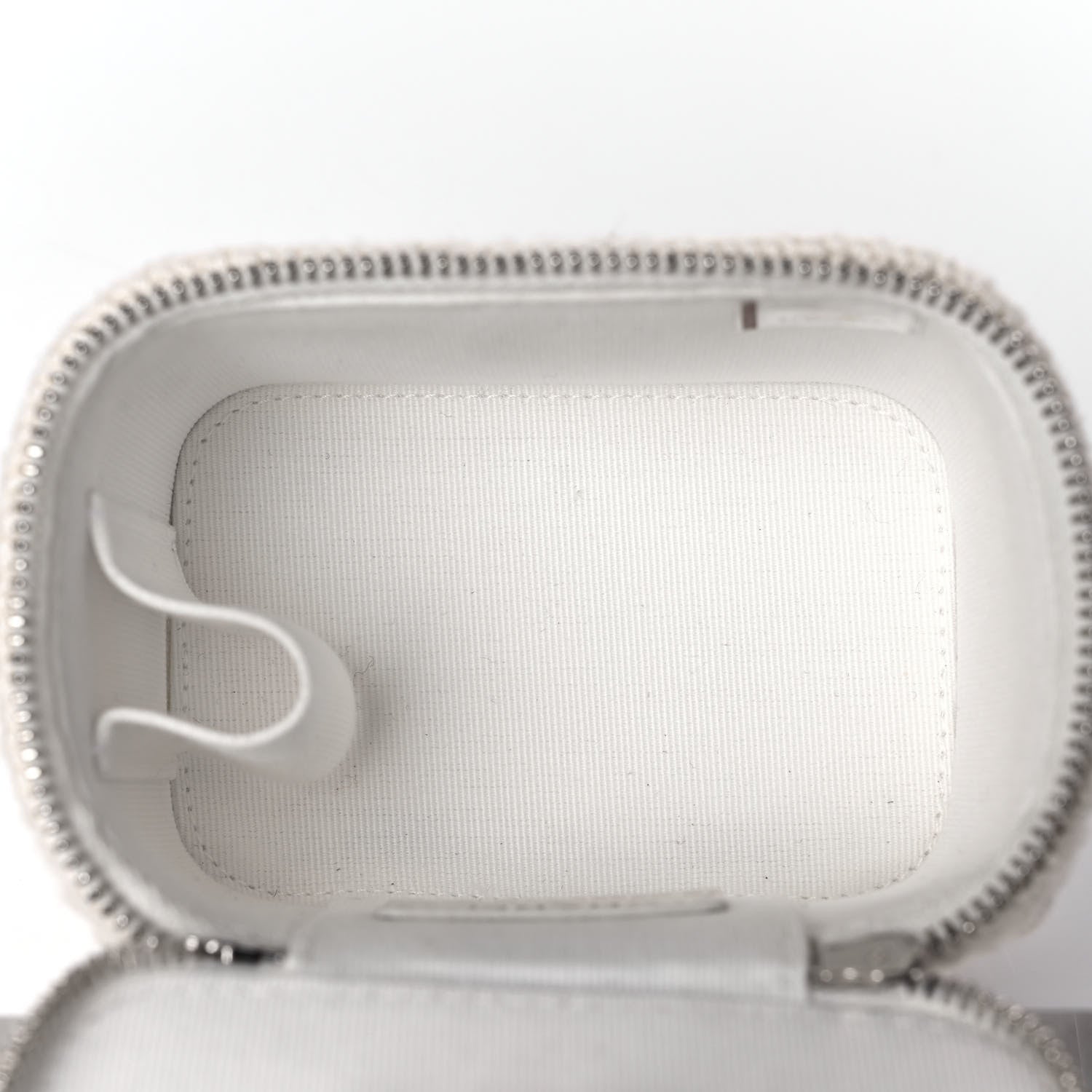 Chanel Lambskin Crochet Small Vanity Case With Chain White 5 of 12