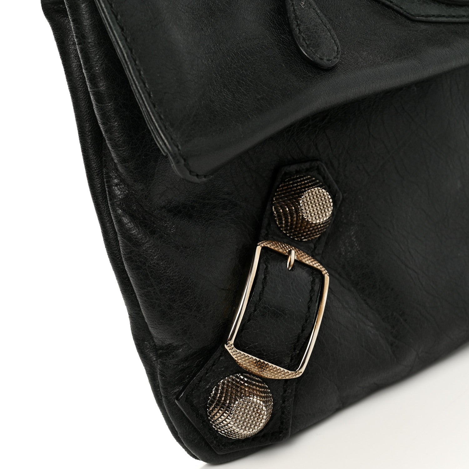 Balenciaga Agneau Giant 21 Silver Hardware Envelope Clutch Black 8 of 13