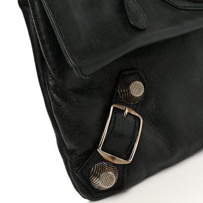 Balenciaga Agneau Giant 21 Silver Hardware Envelope Clutch Black 8 of 13