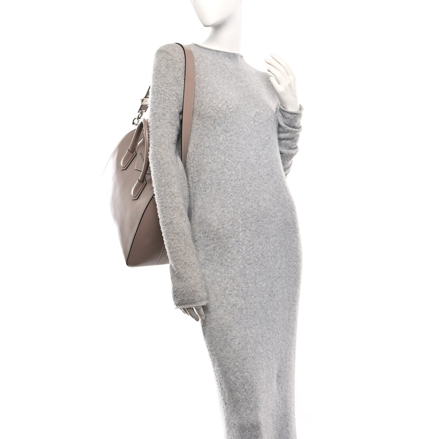 Shiny Lord Calfskin Medium Antigona Taupe