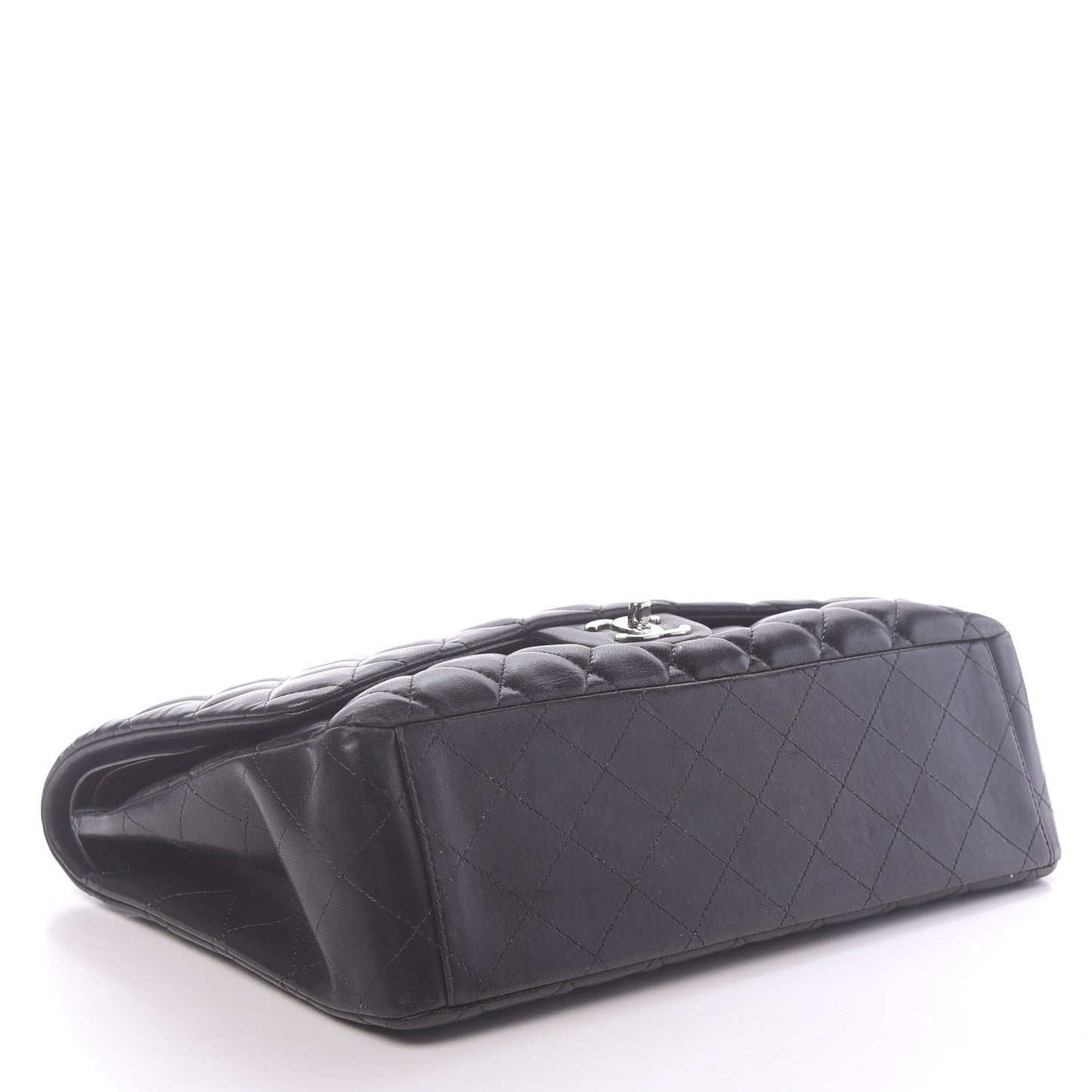 Lambskin Quilted Maxi Double Flap Black