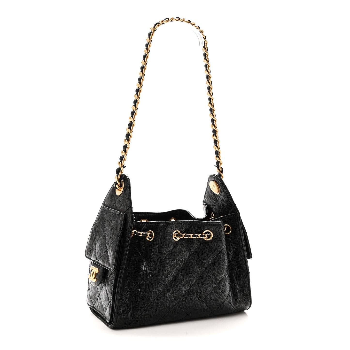 Caviar Quilted Mini Chanel 25 Handbag Black