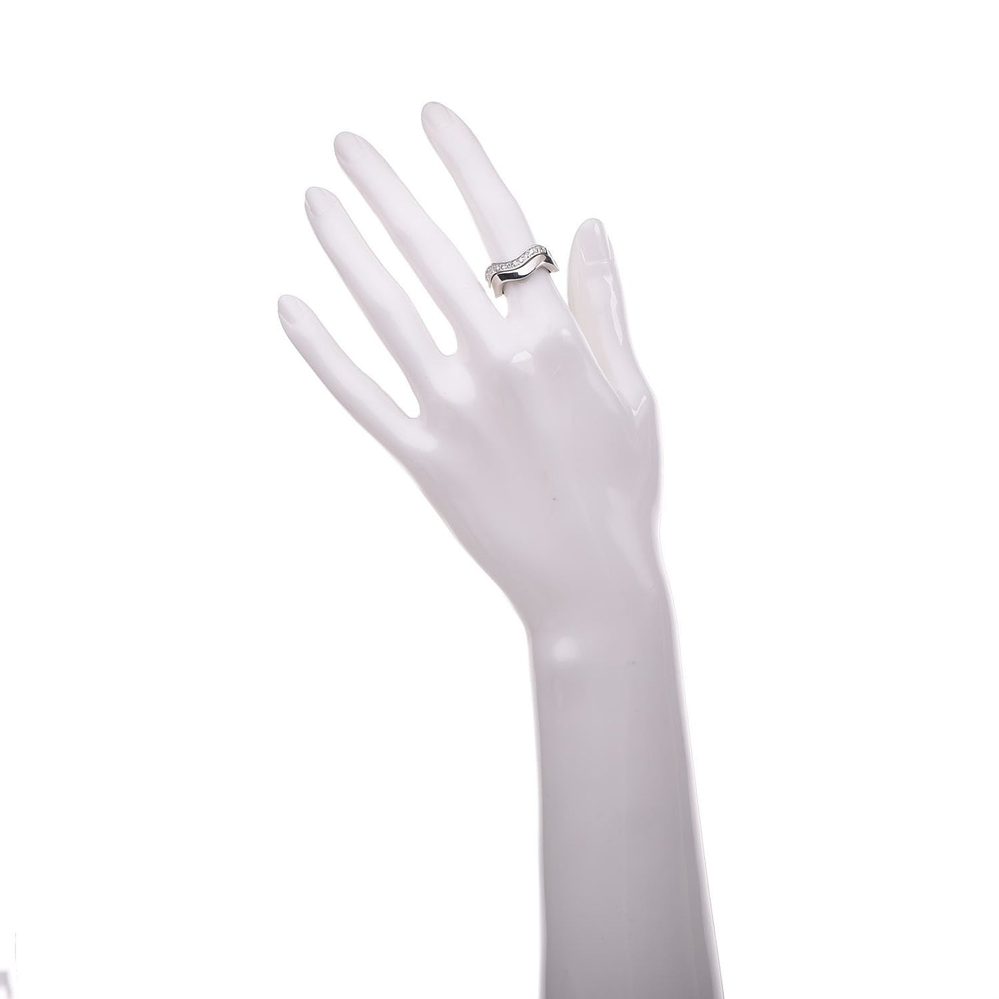 18K White Gold Diamond 2 Neptune Band Rings 49 4.75